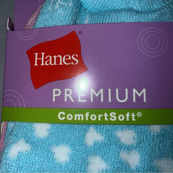 Hanes Pure Comfort Ankle Socks - Blue and Pink 6 Pairs - Picture 4 of 7